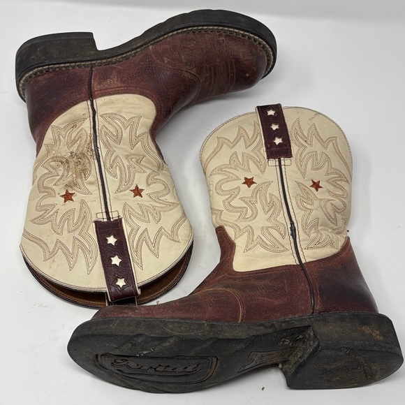 Ariat Tan and Brown Western Cowboy Boots Size 7.5 0069 - Picture 6 of 9